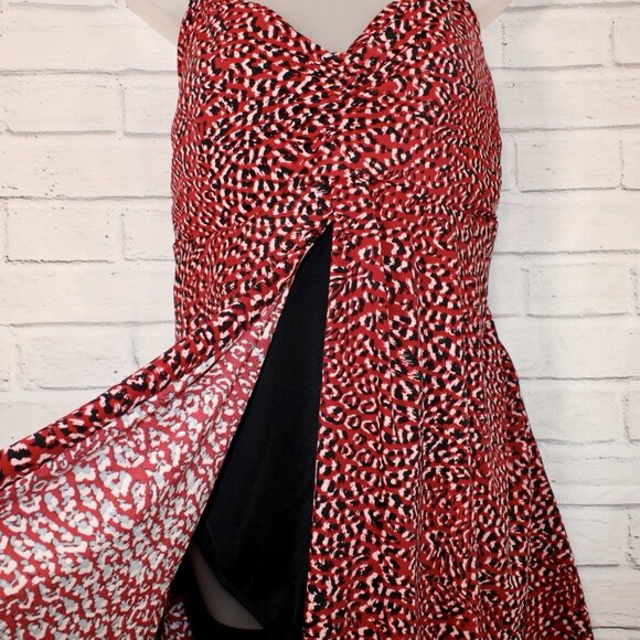 Swim Solutions Red Baby Spice Underwire Tummy-Control Swim Dress Size 26W NWT - Picture 4 of 7
